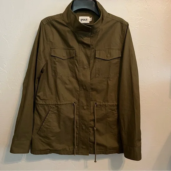 PACT Women’s Organic Cotton Woven Field Jacket in Grape Leaf Size L Like New - Picture 3 of 13